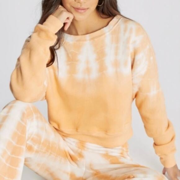 Wildfox Crop Sweatshirt Melon Orange Women's Medium New! - Picture 3 of 6